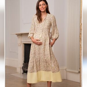 Seraphine Ditsy Floral Boho Midi Maternity & Nursing Dress